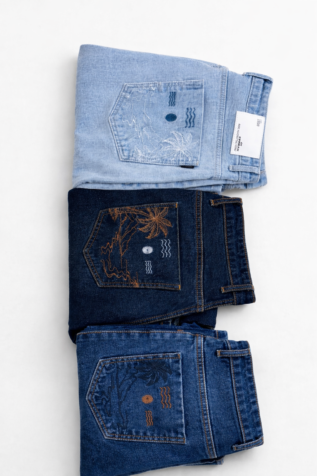 Embroidered denime
